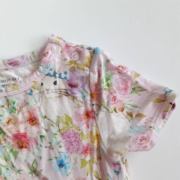 Posh PEANUT Pink Floral Easter Bunny Shirt Dress Spring Print Baby 18-24mo - Picture 4 of 4